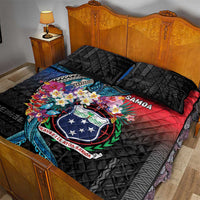 Samoa Quilt Bed Set Humpback Whale Siapo Pattern