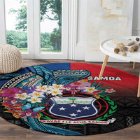 Samoa Round Carpet Humpback Whale Siapo Pattern