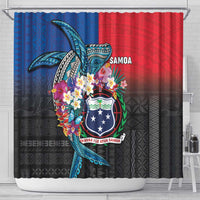 Samoa Shower Curtain Humpback Whale Siapo Pattern