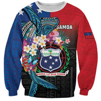 Samoa Sweatshirt Humpback Whale Siapo Pattern