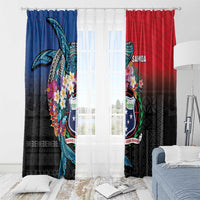 Samoa Window Curtain Humpback Whale Siapo Pattern