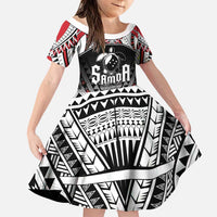 Samoa Independence Day Family Matching Puletasi and Hawaiian Shirt Proud To Be Samoan LT05 Daughter's Dress Black - Polynesian Pride