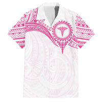 Personalised New Zealand Aotearoa Family Matching Long Sleeve Bodycon Dress and Hawaiian Shirt Nurse Tribal Pink Version