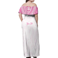 Personalised New Zealand Aotearoa Family Matching Off Shoulder Maxi Dress and Hawaiian Shirt Nurse Tribal Pink Version