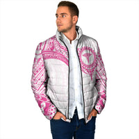 Personalised New Zealand Aotearoa Padded Jacket Nurse Tribal Pink Version