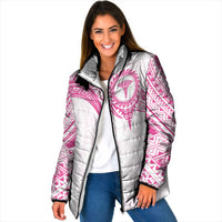 Personalised New Zealand Aotearoa Padded Jacket Nurse Tribal Pink Version