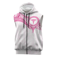 Personalised New Zealand Aotearoa Sleeveless Zip Hoodie Nurse Tribal Pink Version