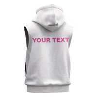 Personalised New Zealand Aotearoa Sleeveless Zip Hoodie Nurse Tribal Pink Version