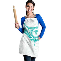 New Zealand Aotearoa Apron Nurse Tribal Teal Version