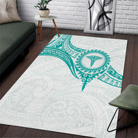 New Zealand Aotearoa Area Rug Nurse Tribal Teal Version