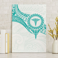 New Zealand Aotearoa Canvas Wall Art Nurse Tribal Teal Version LT05 Without Frame Teal - Polynesian Pride
