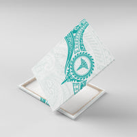 New Zealand Aotearoa Canvas Wall Art Nurse Tribal Teal Version LT05 With Frame Teal - Polynesian Pride