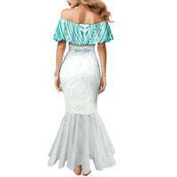 Personalised New Zealand Aotearoa Family Matching Mermaid Dress and Hawaiian Shirt Nurse Tribal Teal Version