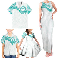 Personalised New Zealand Aotearoa Family Matching Tank Maxi Dress and Hawaiian Shirt Nurse Tribal Teal Version LT05 - Polynesian Pride