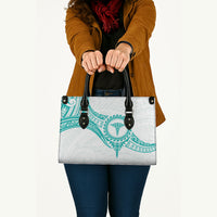 New Zealand Aotearoa Leather Bag Nurse Tribal Teal Version