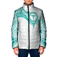 Personalised New Zealand Aotearoa Padded Jacket Nurse Tribal Teal Version LT05 Men Teal - Polynesian Pride