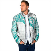 Personalised New Zealand Aotearoa Padded Jacket Nurse Tribal Teal Version LT05 - Polynesian Pride