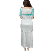 Personalised New Zealand Aotearoa Puletasi Nurse Tribal Teal Version