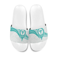 New Zealand Aotearoa Slide Sandals Nurse Tribal Teal Version LT05 Teal - Polynesian Pride