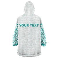 Personalised New Zealand Aotearoa Wearable Blanket Hoodie Nurse Tribal Teal Version