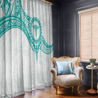 New Zealand Aotearoa Window Curtain Nurse Tribal Teal Version LT05 - Polynesian Pride