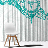New Zealand Aotearoa Window Curtain Nurse Tribal Teal Version LT05 - Polynesian Pride