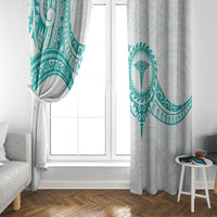 New Zealand Aotearoa Window Curtain Nurse Tribal Teal Version LT05 - Polynesian Pride