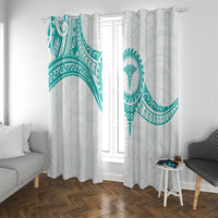 New Zealand Aotearoa Window Curtain Nurse Tribal Teal Version LT05 With Grommets Teal - Polynesian Pride