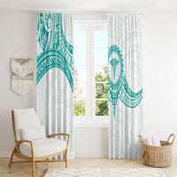 New Zealand Aotearoa Window Curtain Nurse Tribal Teal Version LT05 - Polynesian Pride