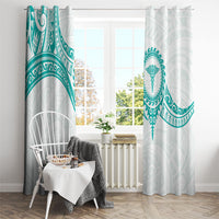 New Zealand Aotearoa Window Curtain Nurse Tribal Teal Version LT05 - Polynesian Pride