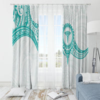 New Zealand Aotearoa Window Curtain Nurse Tribal Teal Version LT05 - Polynesian Pride