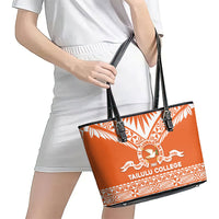Tonga Tailulu College Leather Tote Bag Tongan Kupesi Pattern