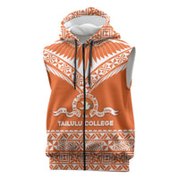 Personalised Tonga Tailulu College Sleeveless Zip Hoodie Tongan Kupesi Pattern
