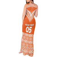 Personalised Tonga Tailulu College Tank Maxi Dress Tongan Kupesi Pattern