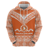 Personalised Tonga Tailulu College Zip Hoodie Tongan Kupesi Pattern