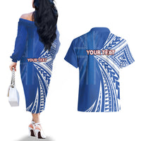 Personalised Hawaii 808 Couples Matching Off The Shoulder Long Sleeve Dress and Hawaiian Shirt Unique Style LT05 - Polynesian Pride
