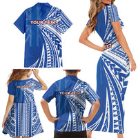 Personalised Hawaii 808 Family Matching Short Sleeve Bodycon Dress and Hawaiian Shirt Unique Style