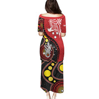 Tonga Ngatu And Australia Aboriginal Puletasi Tongan Dove And Kangaroo Together