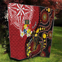 Tonga Ngatu And Australia Aboriginal Quilt Tongan Dove And Kangaroo Together LT05 - Polynesian Pride