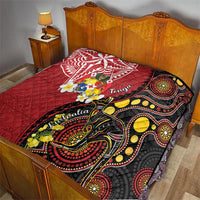 Tonga Ngatu And Australia Aboriginal Quilt Tongan Dove And Kangaroo Together LT05 - Polynesian Pride