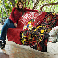 Tonga Ngatu And Australia Aboriginal Quilt Tongan Dove And Kangaroo Together LT05 - Polynesian Pride