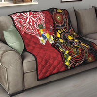 Tonga Ngatu And Australia Aboriginal Quilt Tongan Dove And Kangaroo Together LT05 - Polynesian Pride