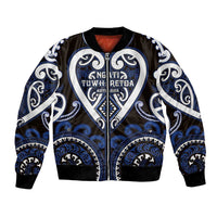 Custom Aotearoa Ngati Tuwharetoa Bomber Jacket Maori Tribal Pattern