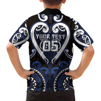 Custom Aotearoa Ngati Tuwharetoa Family Matching Off The Shoulder Long Sleeve Dress and Hawaiian Shirt Maori Tribal Pattern