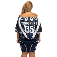 Custom Aotearoa Ngati Tuwharetoa Family Matching Off Shoulder Short Dress and Hawaiian Shirt Maori Tribal Pattern
