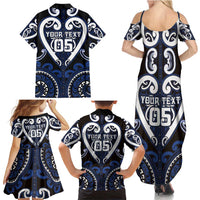 Custom Aotearoa Ngati Tuwharetoa Family Matching Summer Maxi Dress and Hawaiian Shirt Maori Tribal Pattern
