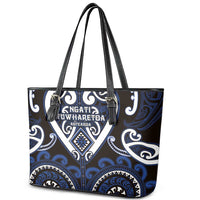 Aotearoa Ngati Tuwharetoa Leather Tote Bag Maori Tribal Pattern