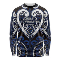 Custom Aotearoa Ngati Tuwharetoa Long Sleeve Shirt Maori Tribal Pattern LT05 Unisex Navy - Polynesian Pride