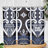 Custom Aotearoa Ngati Tuwharetoa Skinny Tumbler Maori Tribal Pattern