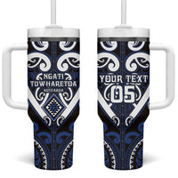 Custom Aotearoa Ngati Tuwharetoa Tumbler With Handle Maori Tribal Pattern